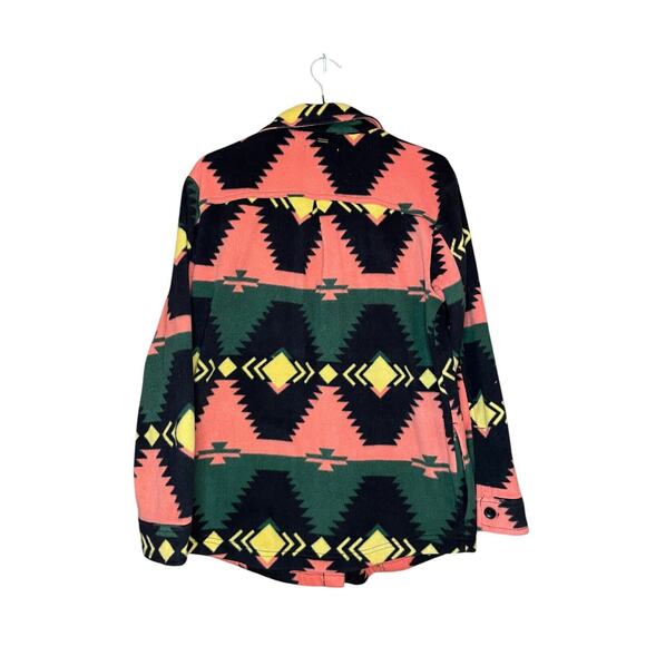 Oneil Fleece Shacket Womens Small Aztec Print Colorful Pockets Multi-Print - Picture 3 of 4